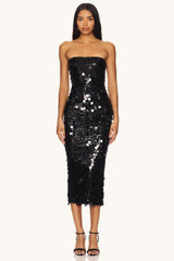 Strapless Backless Sequin Split Party Sequin Dress