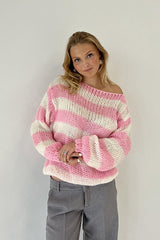 Striped Crewneck Knit Sweater