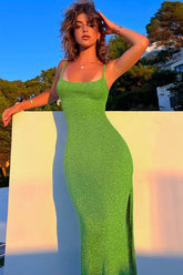 Bodycon Side Slit Slip Dress