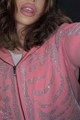 Y2K Gothic Rhinestone Skull Zip Unisex Hoodie