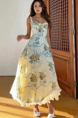 Elegant Printed A-Line Floral Dress