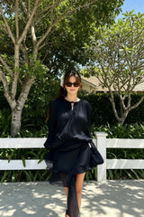 Ruffled Full Sleeve Mini Dress