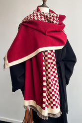 Checkered Plush Christmas Scarf