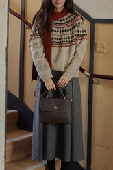 Fair Isle Wool Crewneck Knit Top