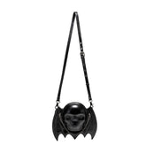 Alternative Fashion Skull Shaped Gothic Bat Wing Metal Chain Shoulder Bag