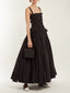 Shirred Pleated Graceful Cami Long Dress Black / XS Dresses