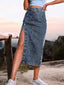 DressBetty - Streetwear Button Denim Skirt Bodycon Long Skirt