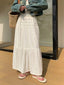 DressBetty - Solid Ruffle Hem Women's Chic Maxi A-Line Skirt