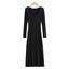 Round Neck Waist Elegant Streetwear Traf Midi Dresses
