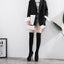 Sleek Black Thigh High Long Socks Platform Slim Elastic High Heel