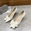 Retro Casual Sweet Fashion Bow Design Round Toe New Low Heel Pumps