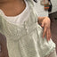 Grunge Lace Crop Y2K Vintage Square Neck Short Sleeve Sweet Gothic T-shirts
