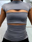 Hollow Out O Neck 2024 Slim Fit Basic Y2K T-shirts