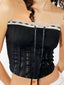 Tube for Women Strapless Off Shoulder Y2K Fairy Grunge Sleeveless Summer Lace-up Mini Vest Streetwear Crop Top