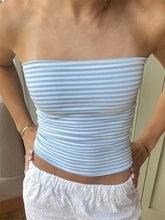 Cropped Tube Strapless Off Shoulder Backless Short Summer Party Club Striped/Solid Mini 2024 New Crop Top