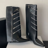 Unique Elegant Stylish Pointed Toe Thin Heel Knee High Boots