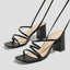 Fashion Narrow Band Ankle Cross-Strap Women's Summer Square Toe Highs Party Shoes Low Heel Pumps