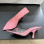 Summer Street Style PVC Transparent Highs Pointed Toe Women Slippers Fashion Party Shoes Low Heel Pumps