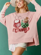 Charming Glitter Patchwork Vintage Harajuku Long Sleeve Christmas Hoodie Hoodies-L