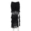 Gothic Folding Fishtail Multi-layer Splicing Split Woman Velvet High Waist Lace Patchwork Mermaid Skirt