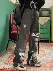 Gothic Baggy Women Punk Hippie Streetwear Y2K Wide Leg Pant