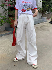 Gothic Punk Oversize Harajuku Techwear White Cargo Grunge Jogging Pant
