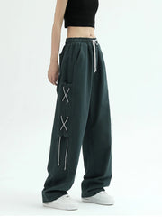 Hippie Harajuku Green Cargo American Vintage Streetwear Oversize Pant