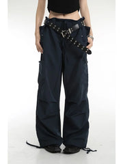 Retro Y2K Cargo Women High Street Drawstring Wide Leg Aesthetic Pant