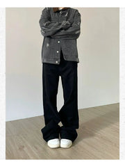 Black Denim Basic Oversize Loose Women Y2K Vintage Retro Pant