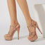 Stylish Buckle Strap Platform High Heel Peep Toe High Heel