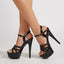 Bold Fetish High Heel Platform Sequined Open Toe High Heel