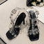 Stylish Summer Crystal Diamond PVC Transparent High Heel
