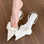 New Street Style Butterfly-knot Pointed Toe Thins Slingbacks Elegant Women Shoes Low Heel Pumps