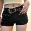Stretch Bodycon Rivet Low Rise Shorts