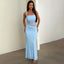 Halter Lace Low-Cut Backless Mesh Cutout Lace Dress