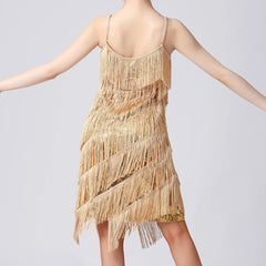 Sexy Tassel Sequin Spaghetti Strap Cocktail Dress