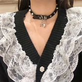 Punk Gothic Dark Skull Pendant Y2K Hot Girl Choker Necklace