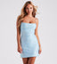 Sequin Straight Neck Strappy Back Bodycon Mini Dress