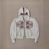 Y2K Rhinestone Full Zip Printed Hip Hop Unisex Hoodie
