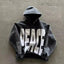 Letter Patch Black Hoodie