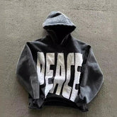 Letter Patch Black Hoodie