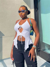 Shirring Irregular Hollow Backless Y2K Cami Top