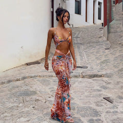 Push Up Bikini Dress Cover Up Three Piece Swim Set