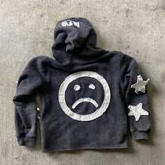 Patchwork Letter Pullover Hoodie