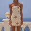 Patchwork Slit Slash Neck Floral Dress
