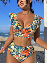 Print Summer Push Up High Waist Two Piece Swim Sets