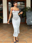 Floral Satin Embroidered Maxi Dress