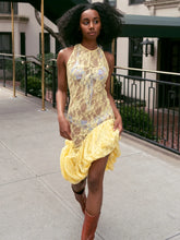 Lace See Through Ruffle Midi Dress