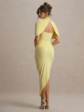 Pleated Irregular Backless Midi Dress