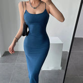 Sexy Sleeveless Slim High Split Midi Dress